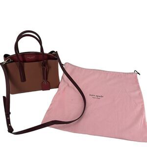 Kate Spade Margaux Medium Satchel Handbag Top Handle Crossbody Rose & Red Purse